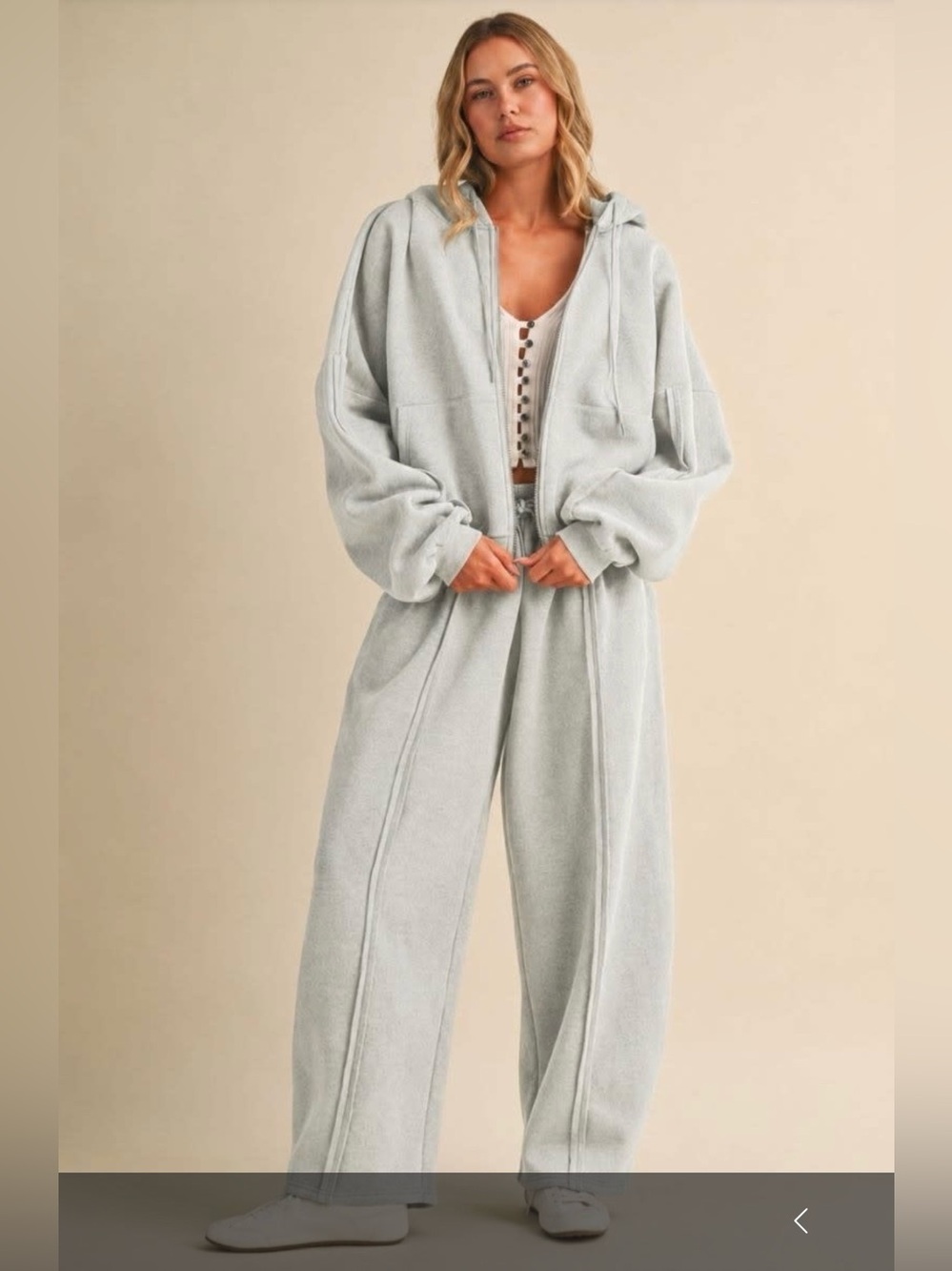 NWT Klesis Zip up hoodie and Sweatpant Set ~ Hethered Gray
